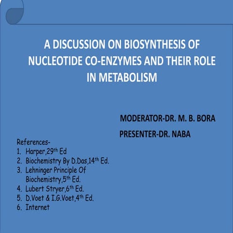 BIOSYNTHESIS OF NUCLEOTIDE COENZYMES AND THEIR ROLE IN METABOLISM