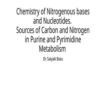 Nucleotides Purine Pyrimidine Metabolism