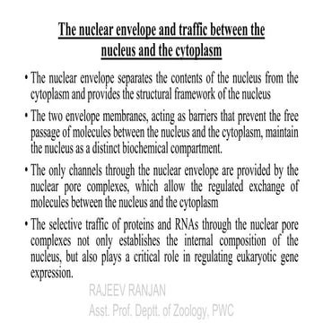 Nucleus structure and nuclear pore complex | PPTX