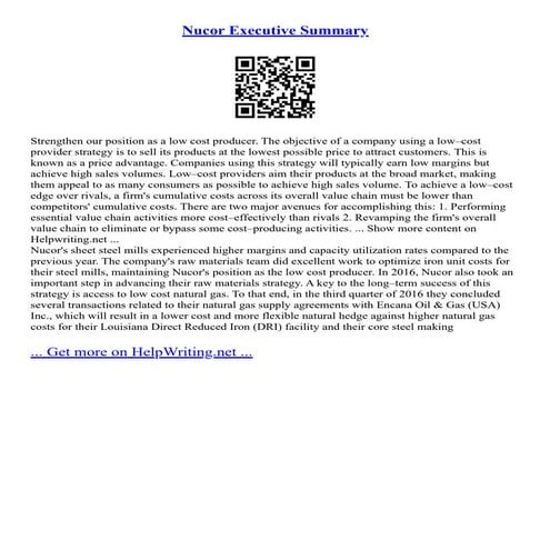 Nucor Executive Summary