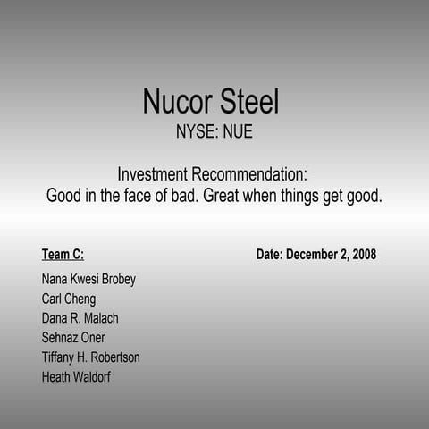 Nucor Final Project V8