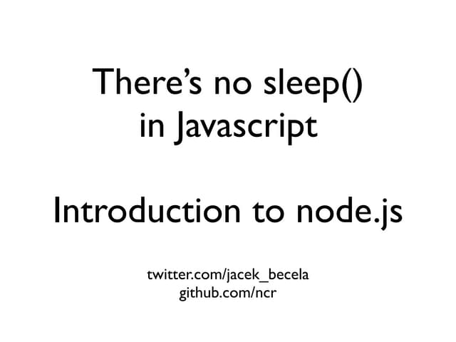 Introduction to node.js