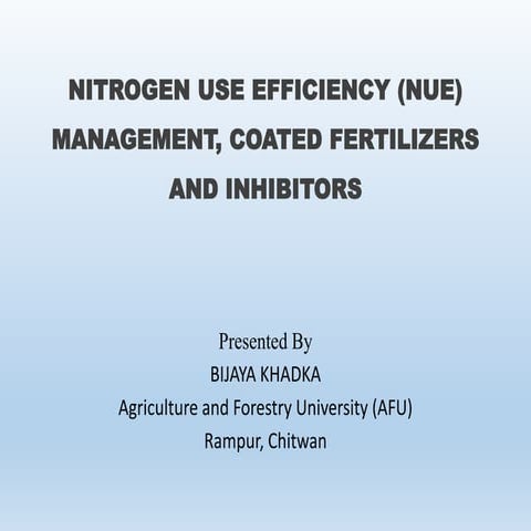 Nitrogen Use Efficiency