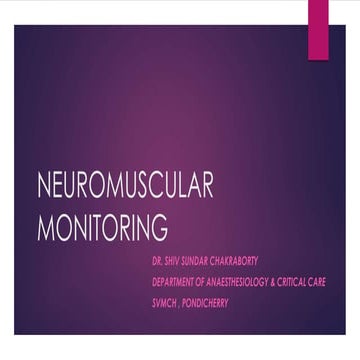 Nueromuscular monitoring