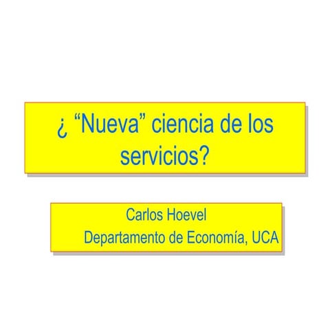 Nueva Ciencia de los Servicios