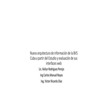 Nueva arquitectura de información de la BVS Cuba