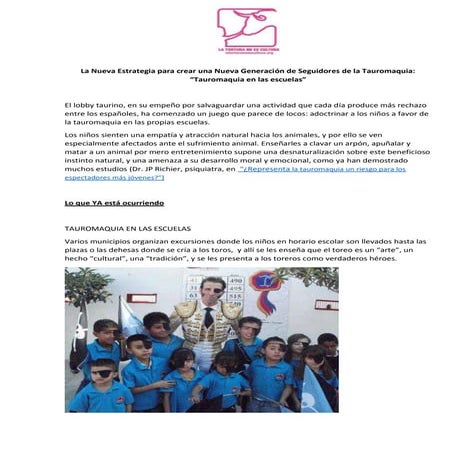 Nueva estrategia para crear una nueva generación de defensores de la tauromaquia