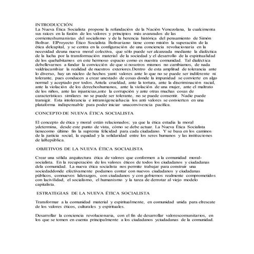 Nueva etica socialista empera