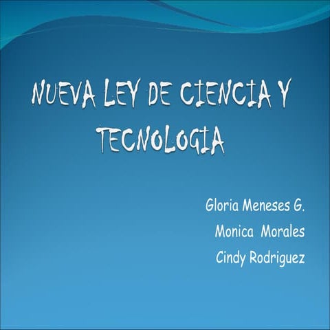Nueva Ley De Ciencia Y Tecnologia1