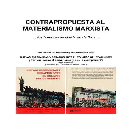 CONTRAPROPUESTA AL MATERIALISMO MARXISTA