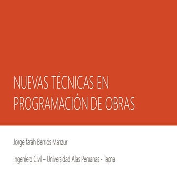 Programación de obras