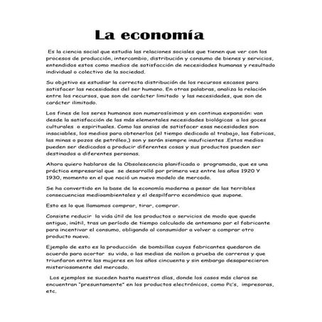 La economía.