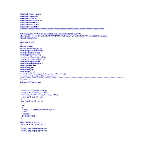 JUEGO CONCENTRECE PARA ENTORNO DEV C++