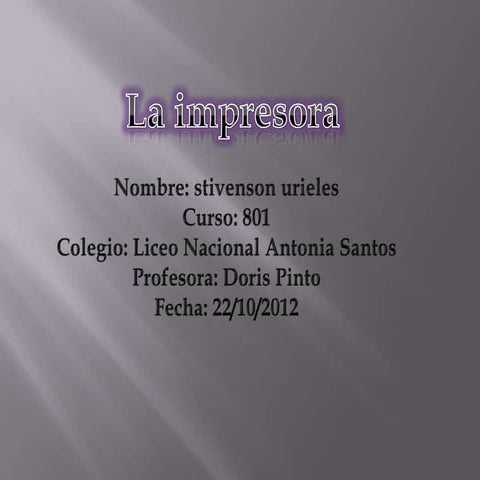 diapositivas sobre la impresora  