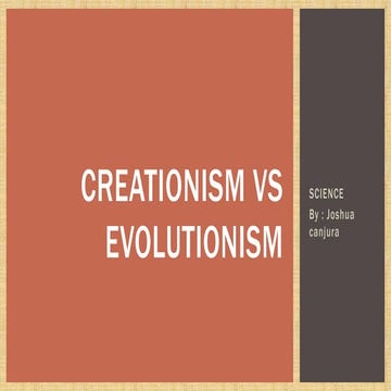 Evolutionism vs Creationism