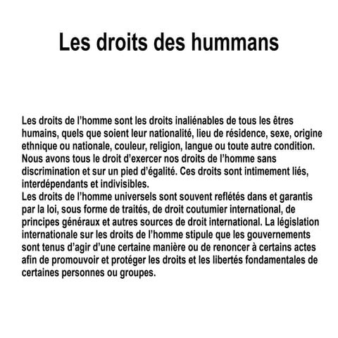Les drois des hummans