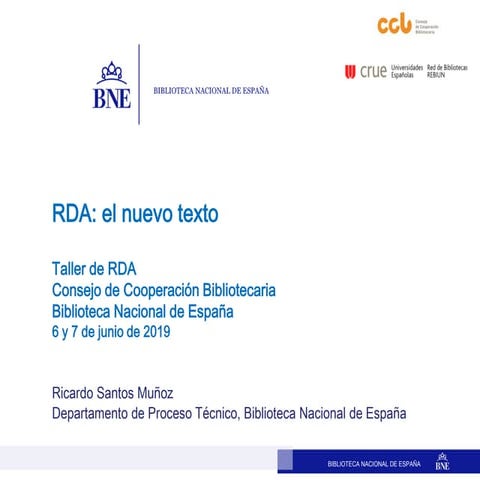 RDA: el nuevo texto