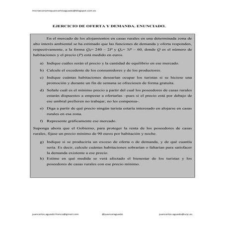 Nuevos ejercicios resueltos oferta y demanda