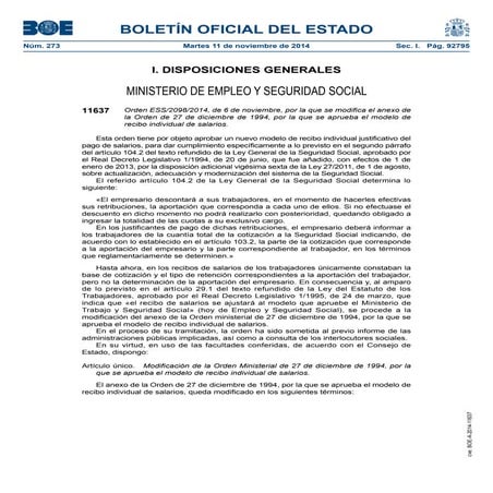 Nuevos modelos de nóminas 2014 2015