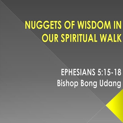 Nuggets of wisdom in our spiritual walk