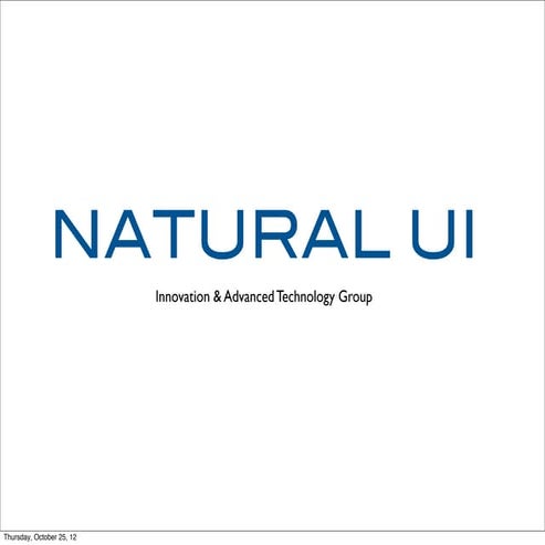Natural User Interface Workshop