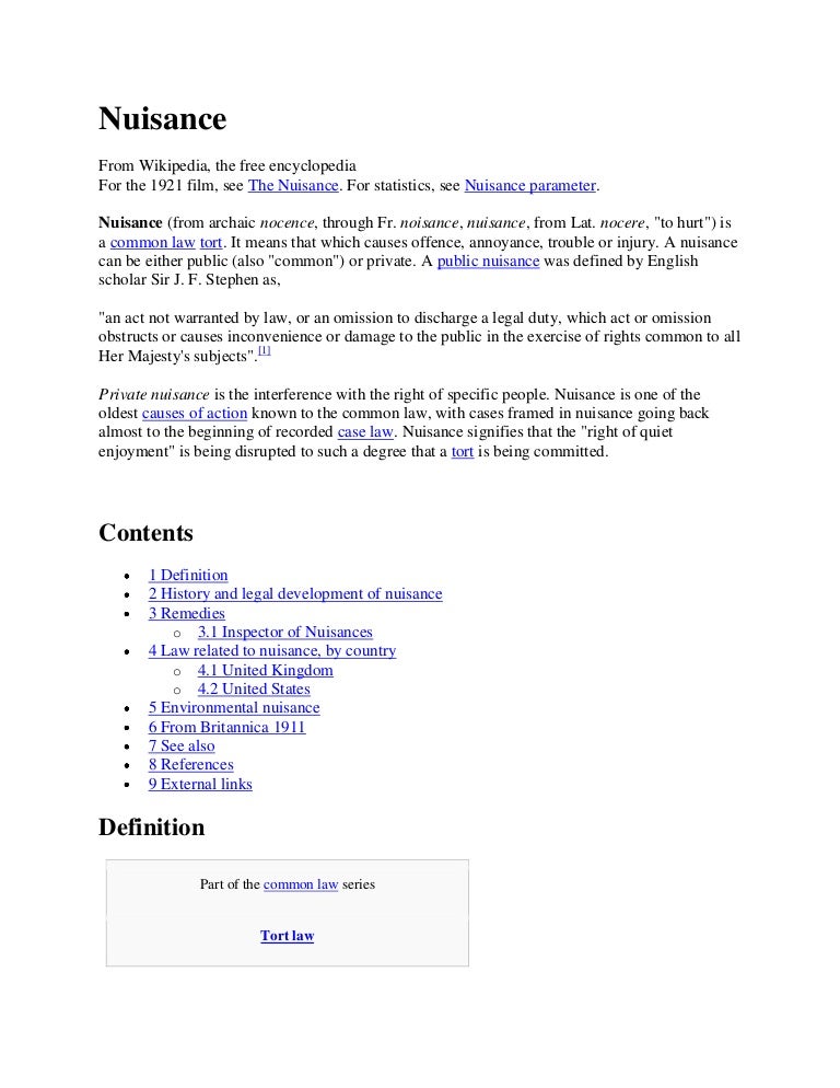Nuisance