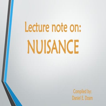 NUISANCE in the law of tort i Ghana.pptx