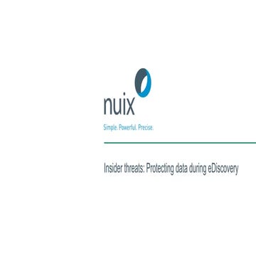 Insider threats: protecting data during eDiscovery (Nuix webinar)