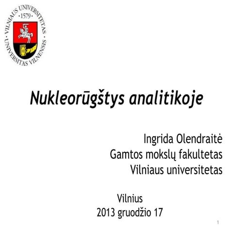 Nukleorūgštys analitikoje  