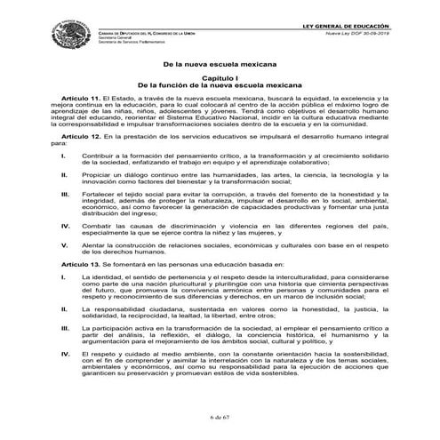 LA LEY GENERAL DE EDUCACION 2019 resumen | PDF