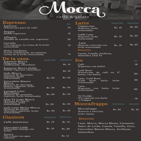 Menu Mocca | PDF