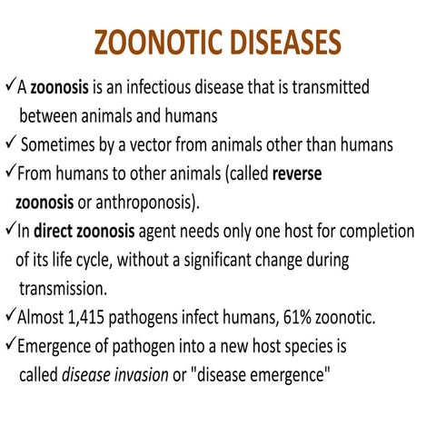 Zoonotic disease and pathogens slideshare 