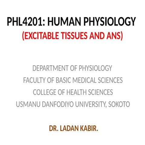 Human physiology ( editable tissues and Autonomic nervous system