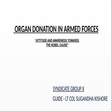 Power point presentation on Attitude toward Organ donation