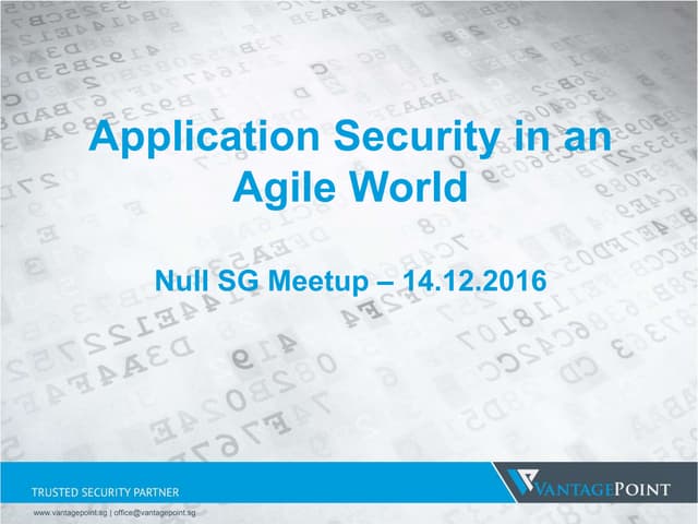 Null application security in an agile world