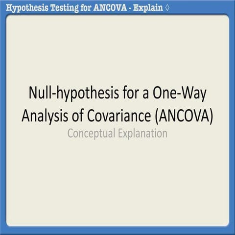 Null hypothesis for an ANCOVA