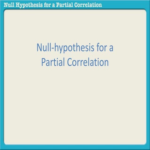 Null hypothesis for partial correlation