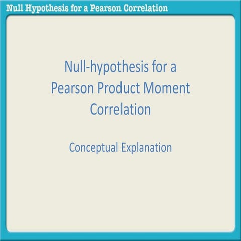 Null hypothesis for pearson correlation