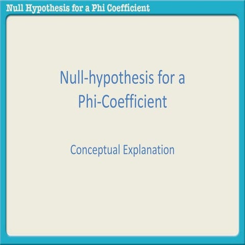 Null hypothesis for phi-coefficient
