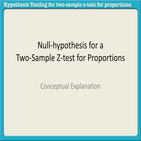 Null hypothesis for a Two Sample Z Test | PPT