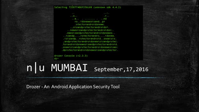 Drozer - An Android Application Security Tool 