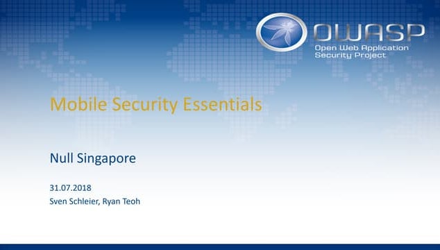 Null singapore - Mobile Security Essentials