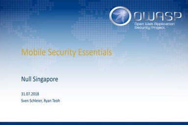 Null singapore - Mobile Security Essentials