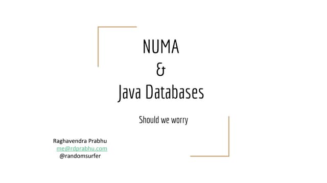 NUMA and Java Databases