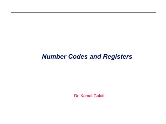 Number Codes and Registers