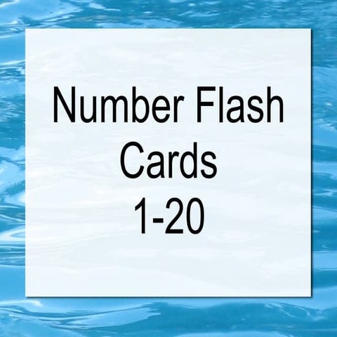Number flash cards   1 20