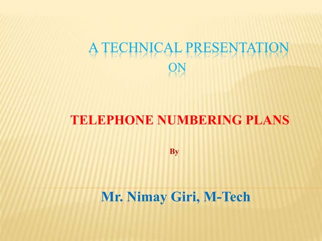 Numbering plan system