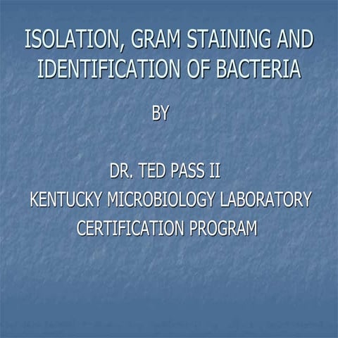The Process of GRAM STAINING of specimens