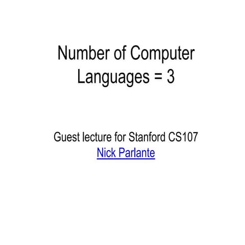 Number of Computer Languages = 3 | PPT