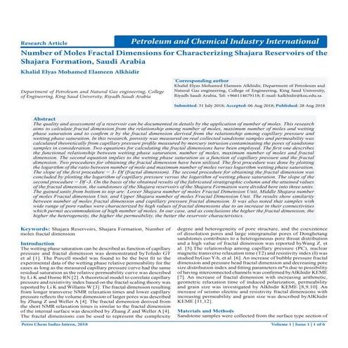 Number of moles fractal dimensions for characterizing shajara reservoirs of t...